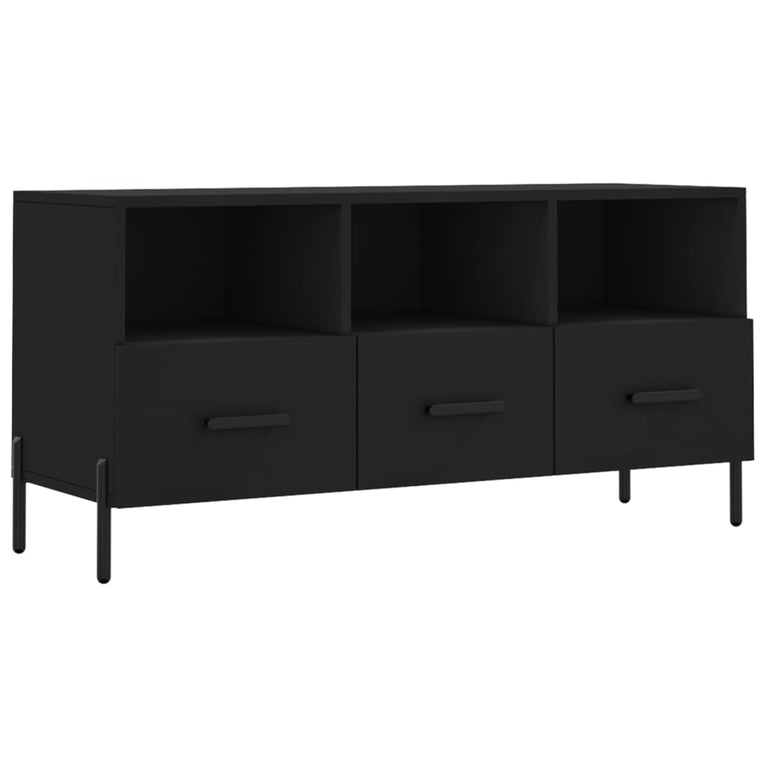Tv-meubel 102x36x50 cm bewerkt hout zwart MeubelReus