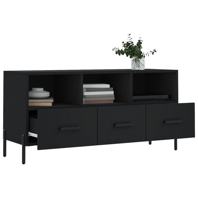 Tv-meubel 102x36x50 cm bewerkt hout zwart MeubelReus