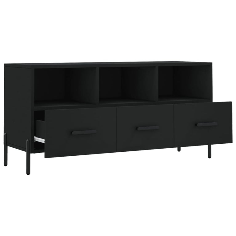 Tv-meubel 102x36x50 cm bewerkt hout zwart MeubelReus