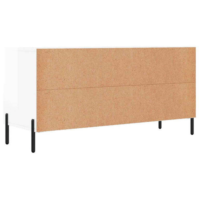 Tv-meubel 102x36x50 cm bewerkt hout hoogglans wit MeubelReus