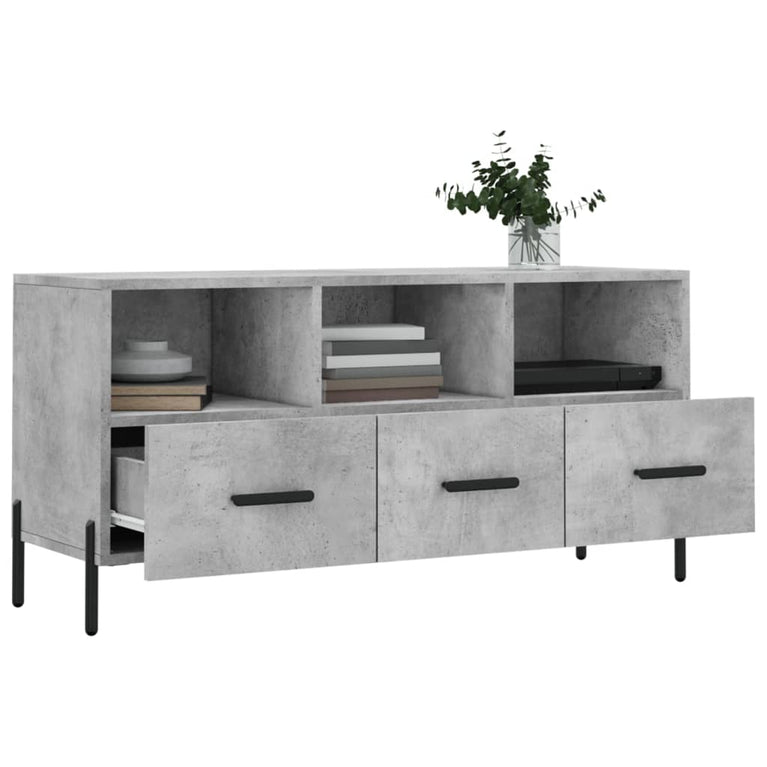 Tv-meubel 102x36x50 cm bewerkt hout betongrijs MeubelReus