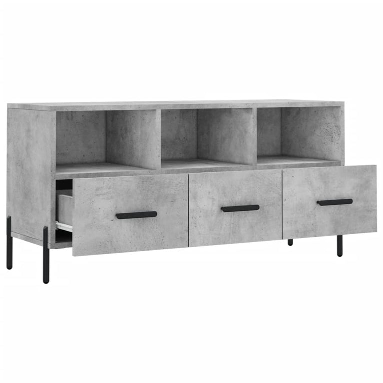 Tv-meubel 102x36x50 cm bewerkt hout betongrijs MeubelReus