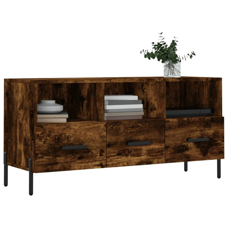 Tv-meubel 102x36x50 cm bewerkt hout gerookt eikenkleurig MeubelReus