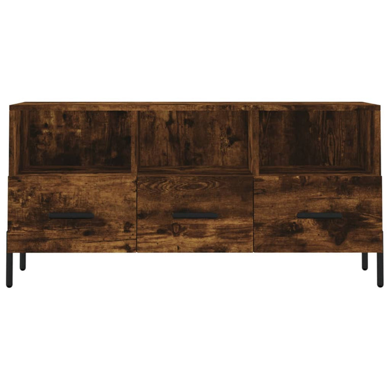 Tv-meubel 102x36x50 cm bewerkt hout gerookt eikenkleurig MeubelReus