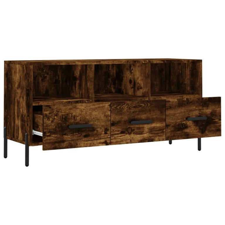 Tv-meubel 102x36x50 cm bewerkt hout gerookt eikenkleurig MeubelReus