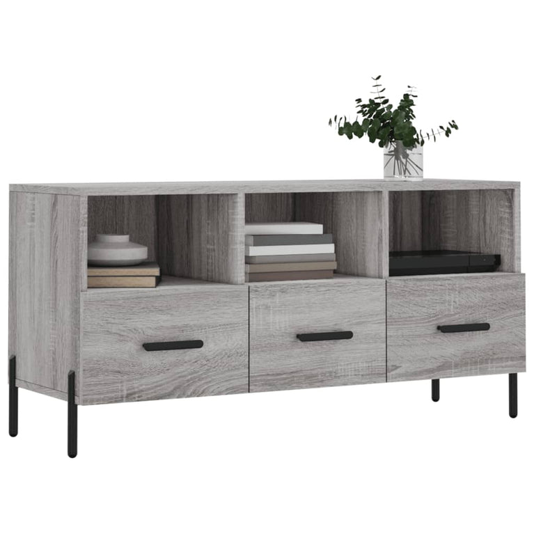 Tv-meubel 102x36x50 cm bewerkt hout grijs sonoma eikenkleurig MeubelReus