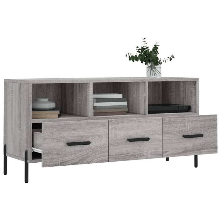 Tv-meubel 102x36x50 cm bewerkt hout grijs sonoma eikenkleurig MeubelReus