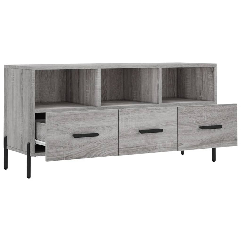 Tv-meubel 102x36x50 cm bewerkt hout grijs sonoma eikenkleurig MeubelReus