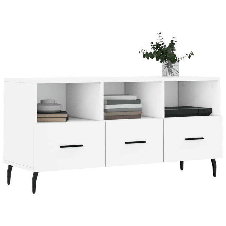 Tv-meubel 102x36x50 cm bewerkt hout wit MeubelReus