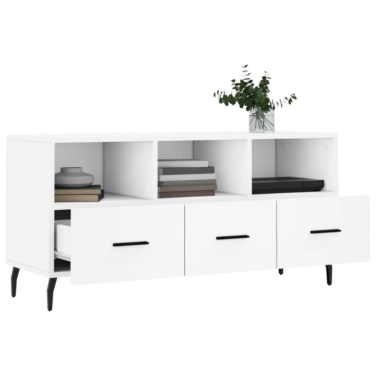 Tv-meubel 102x36x50 cm bewerkt hout wit MeubelReus