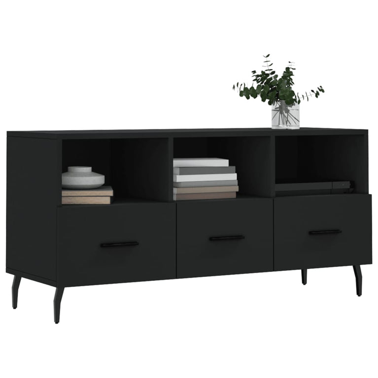 Tv-meubel 102x36x50 cm bewerkt hout zwart MeubelReus