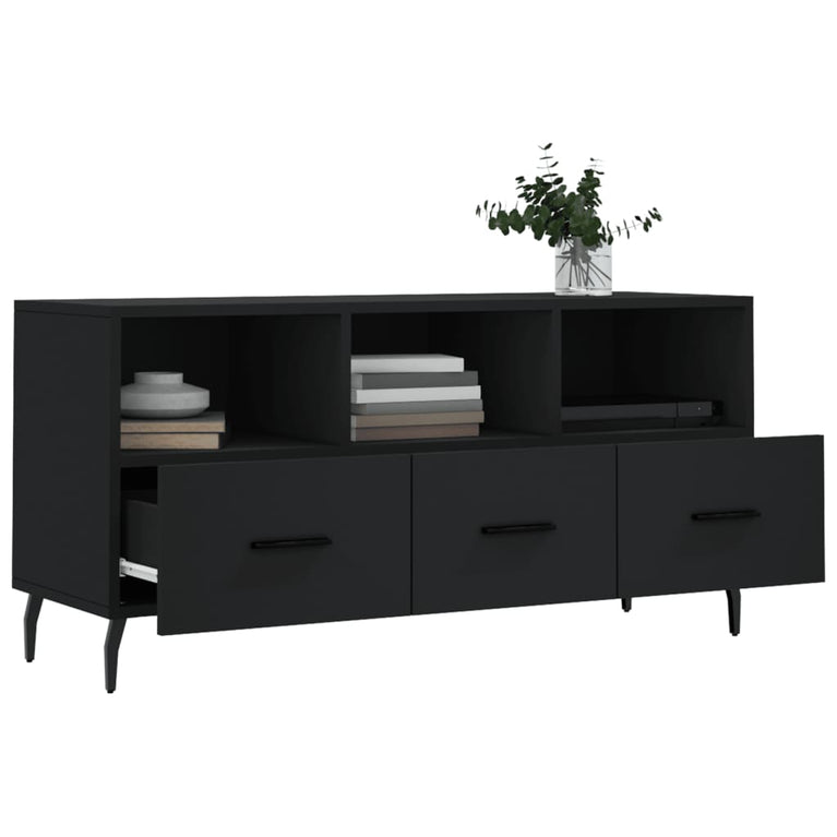 Tv-meubel 102x36x50 cm bewerkt hout zwart MeubelReus