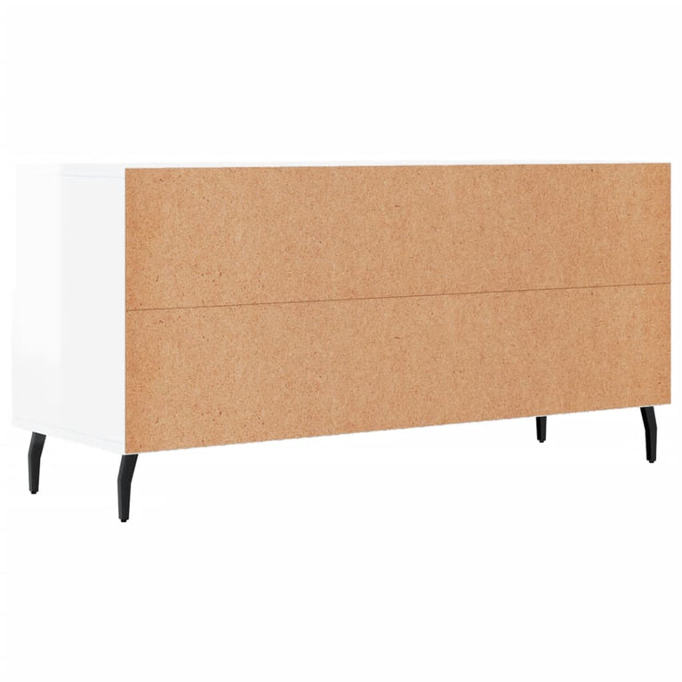 Tv-meubel 102x36x50 cm bewerkt hout hoogglans wit MeubelReus