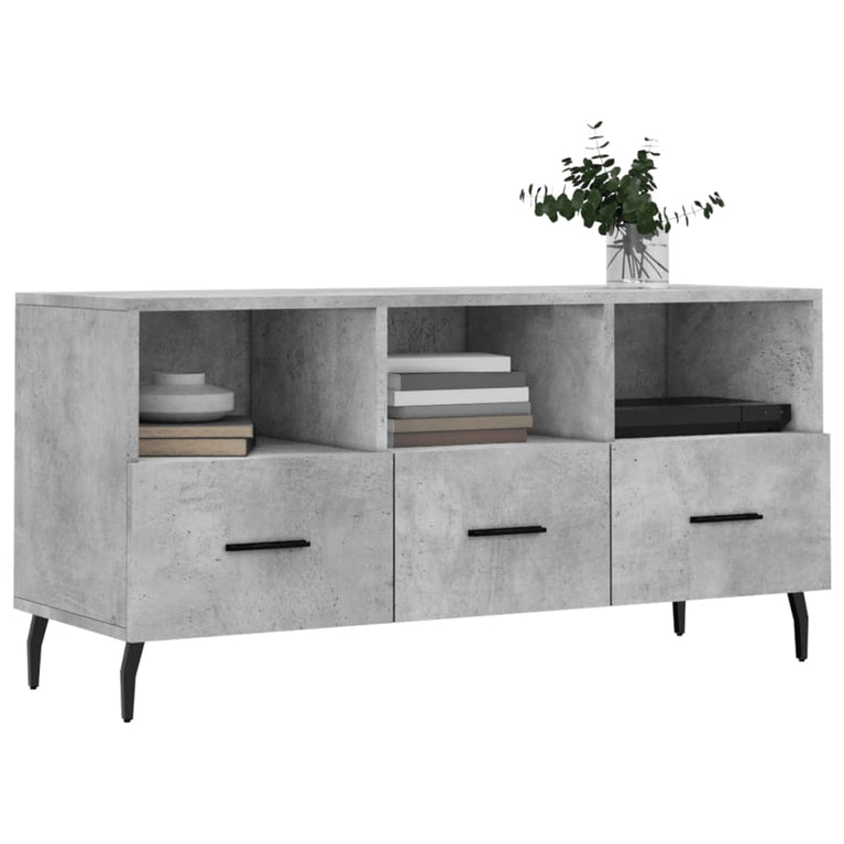 Tv-meubel 102x36x50 cm bewerkt hout betongrijs MeubelReus
