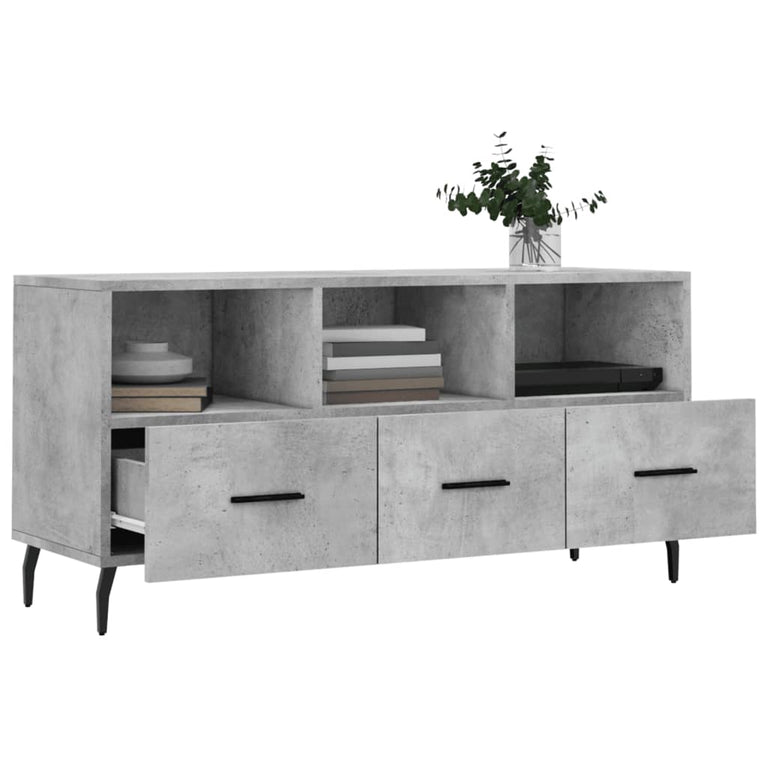 Tv-meubel 102x36x50 cm bewerkt hout betongrijs MeubelReus