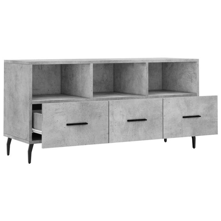 Tv-meubel 102x36x50 cm bewerkt hout betongrijs MeubelReus