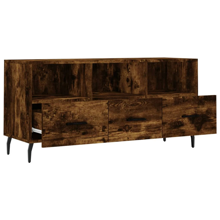 Tv-meubel 102x36x50 cm bewerkt hout gerookt eikenkleurig MeubelReus