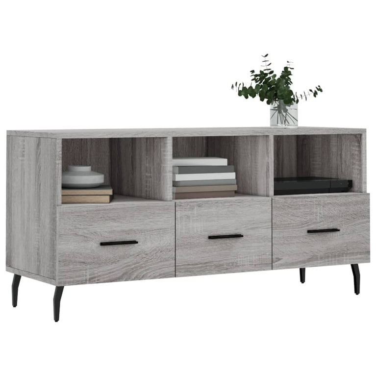 Tv-meubel 102x36x50 cm bewerkt hout grijs sonoma eikenkleurig MeubelReus