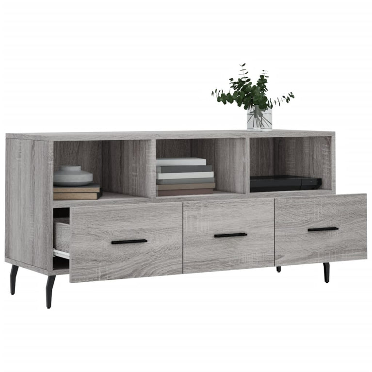 Tv-meubel 102x36x50 cm bewerkt hout grijs sonoma eikenkleurig MeubelReus
