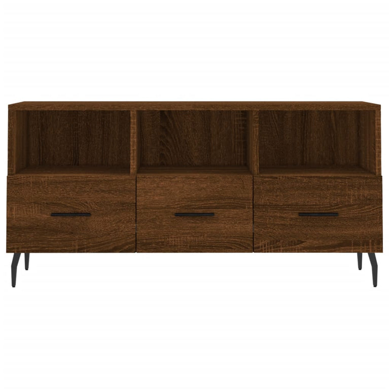 Tv-meubel 102x36x50 cm bewerkt hout bruin eikenkleur MeubelReus