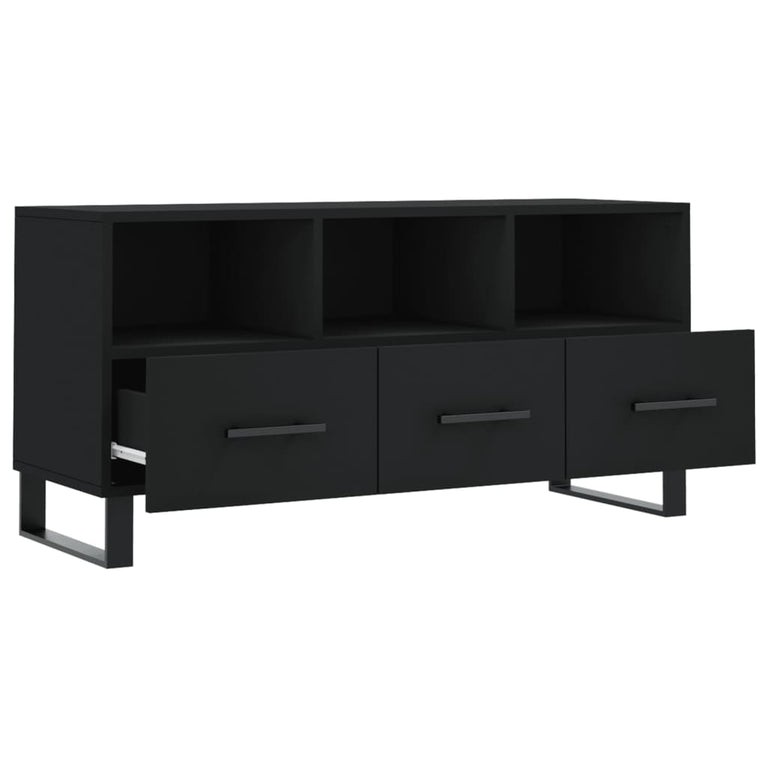 Tv-meubel 102x36x50 cm bewerkt hout zwart MeubelReus