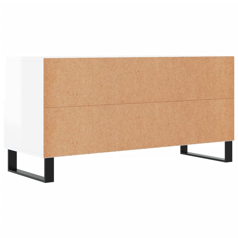 Tv-meubel 102x36x50 cm bewerkt hout hoogglans wit MeubelReus