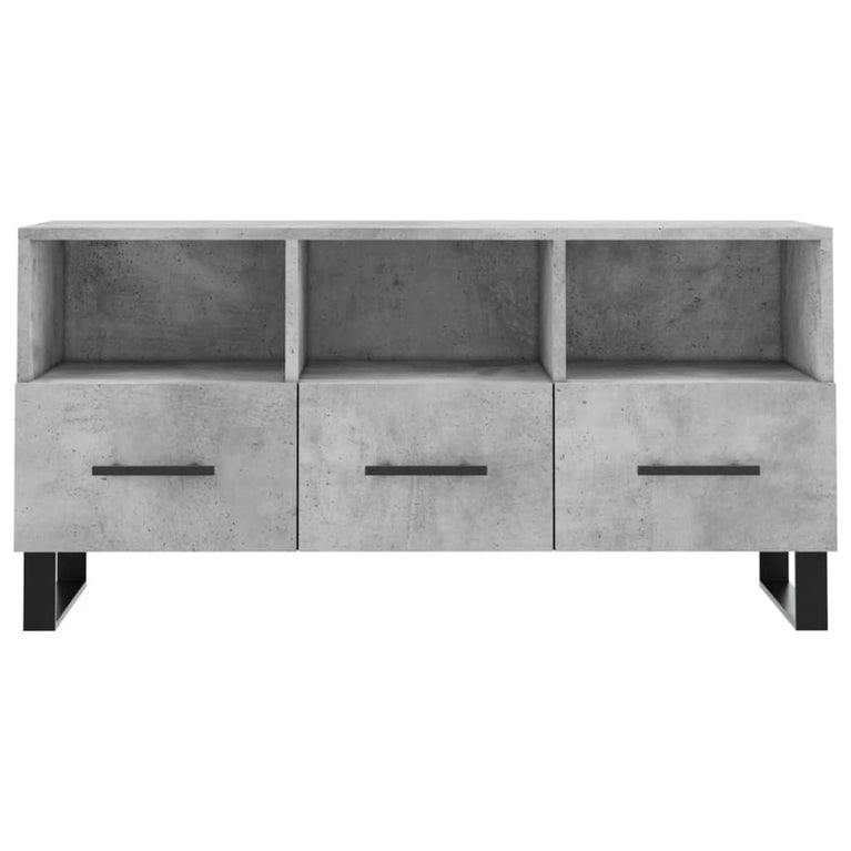 Tv-meubel 102x36x50 cm bewerkt hout betongrijs MeubelReus
