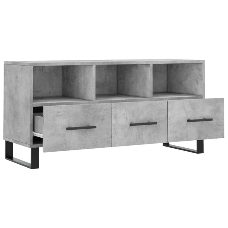 Tv-meubel 102x36x50 cm bewerkt hout betongrijs MeubelReus