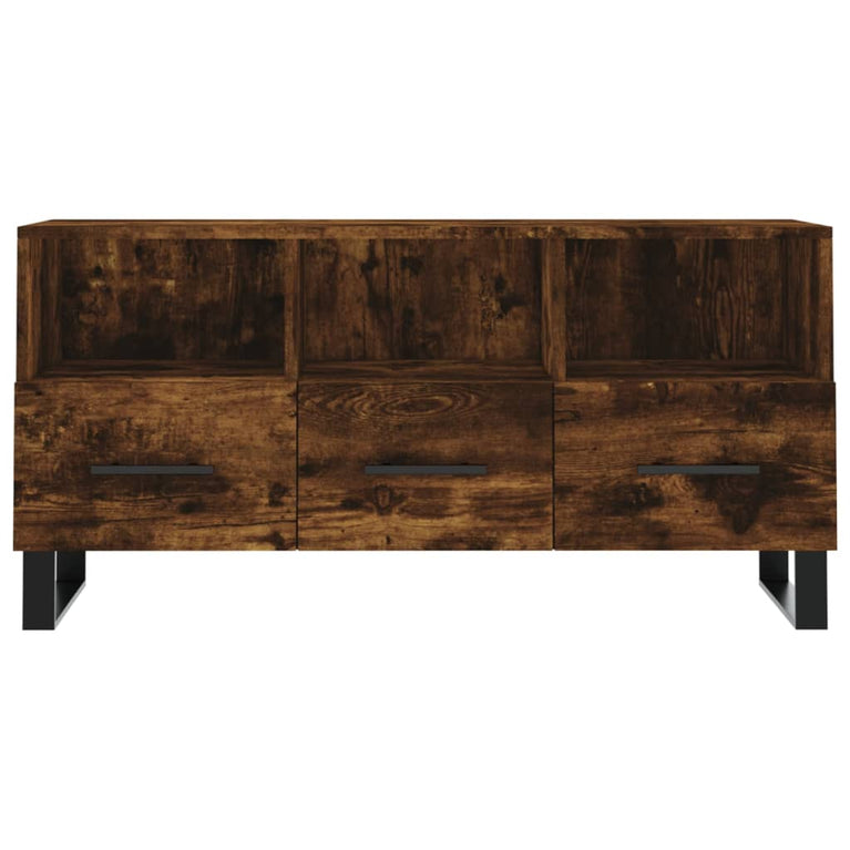 Tv-meubel 102x36x50 cm bewerkt hout gerookt eikenkleurig MeubelReus