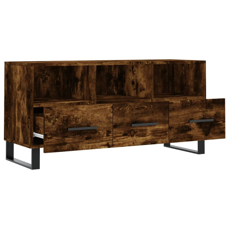 Tv-meubel 102x36x50 cm bewerkt hout gerookt eikenkleurig MeubelReus