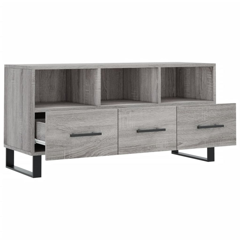 Tv-meubel 102x36x50 cm bewerkt hout grijs sonoma eikenkleurig MeubelReus