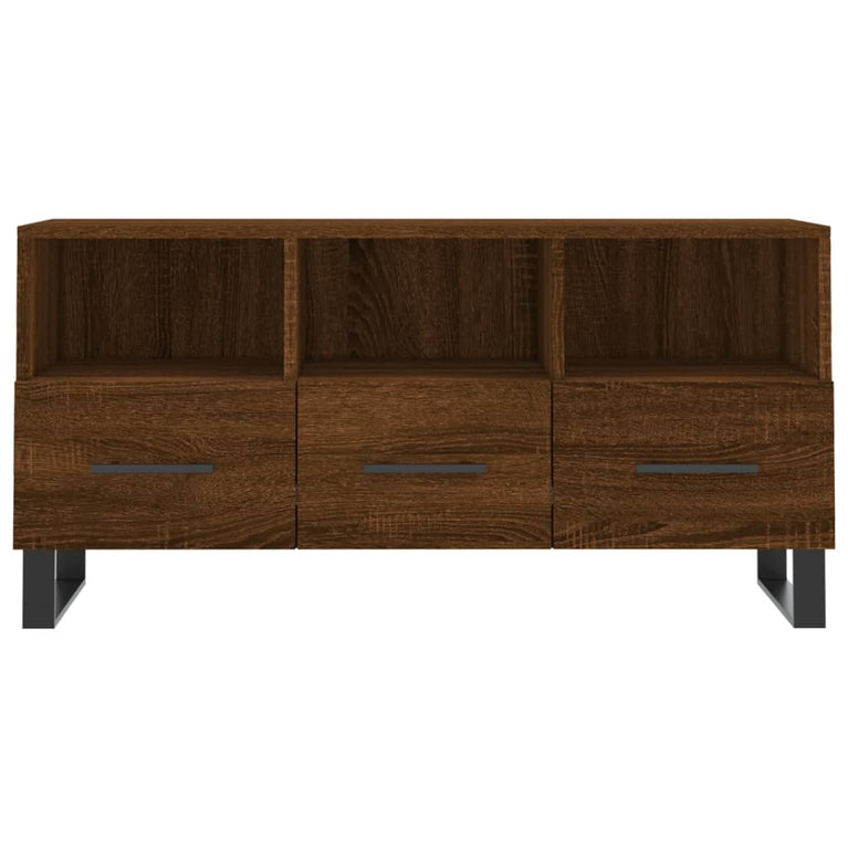 Tv-meubel 102x36x50 cm bewerkt hout bruin eikenkleur MeubelReus