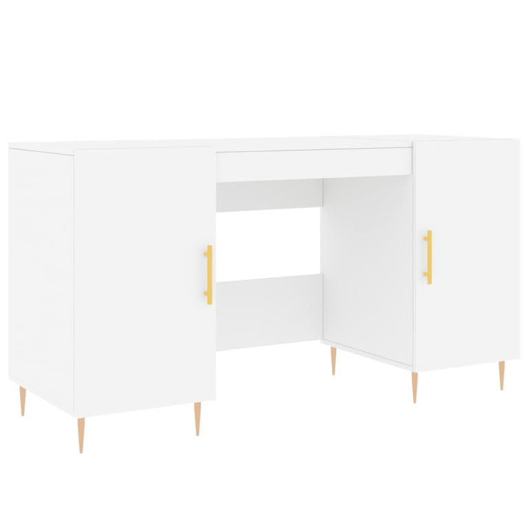 Bureau 140x50x75 cm bewerkt hout wit MeubelReus