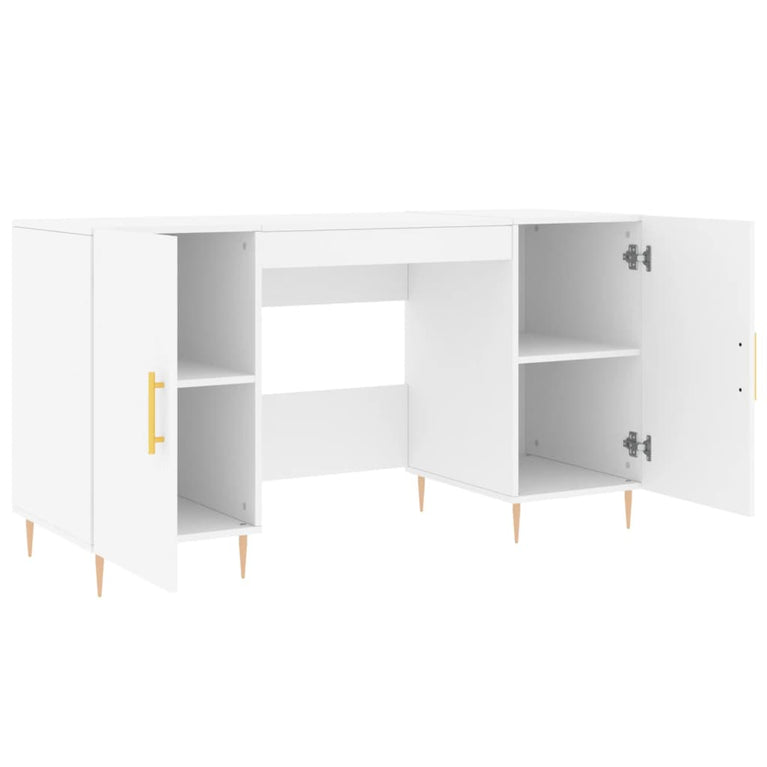 Bureau 140x50x75 cm bewerkt hout wit MeubelReus