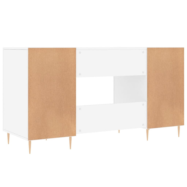 Bureau 140x50x75 cm bewerkt hout wit MeubelReus