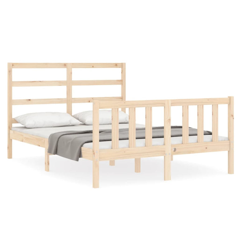 Bedframe met hoofdbord massief hout 4FT Small Double