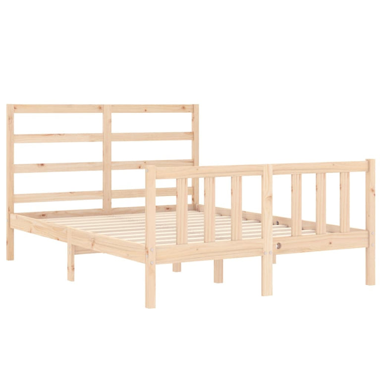 Bedframe met hoofdbord massief hout 4FT Small Double