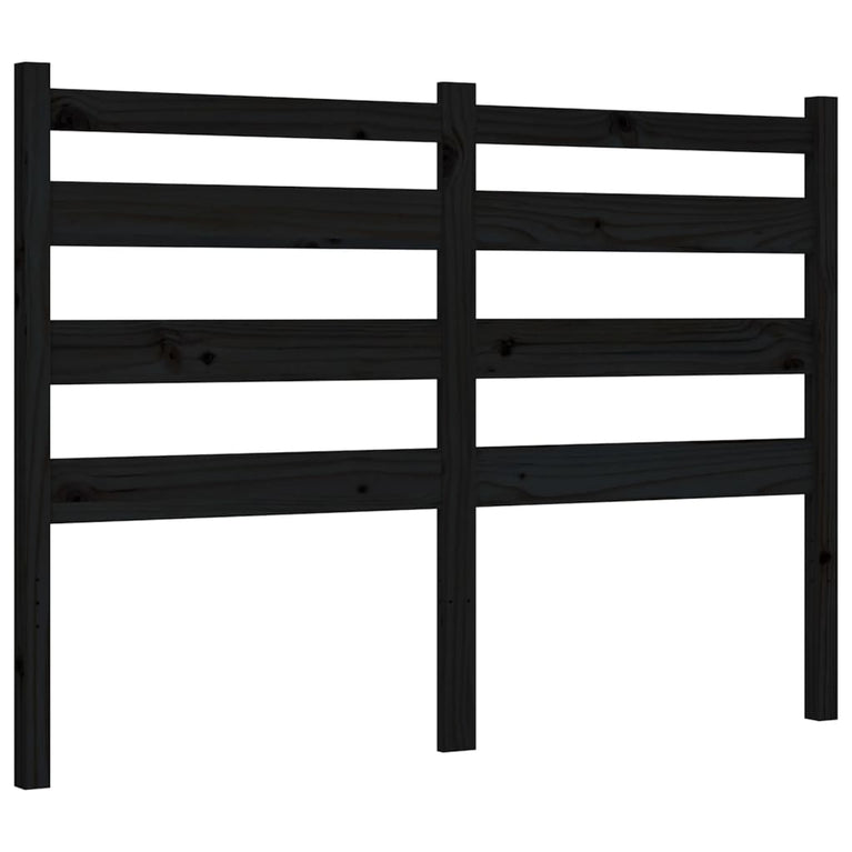 Bedframe met hoofdbord massief hout zwart 4FT6 Double