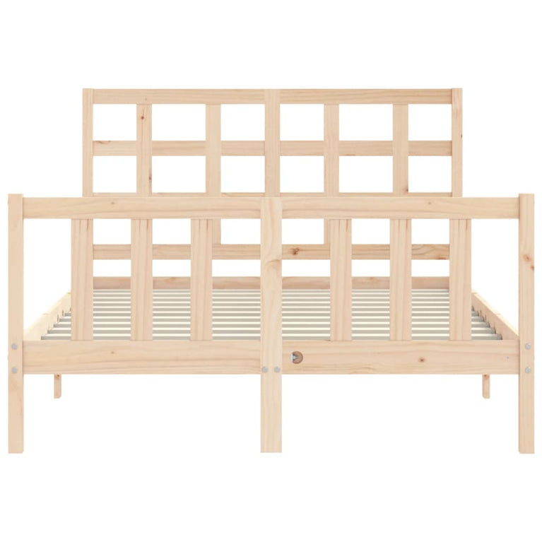 Bedframe met hoofdbord massief hout 4FT6 Double