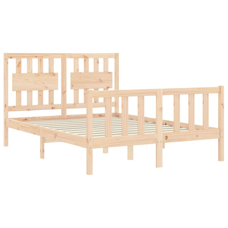 Bedframe met hoofdbord massief hout 4FT6 Double