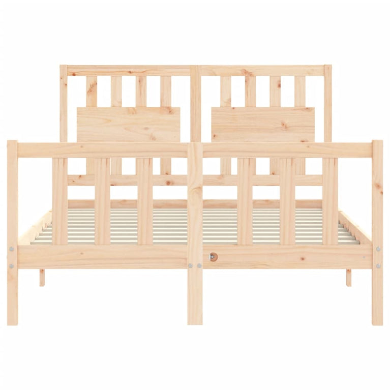 Bedframe met hoofdbord massief hout 4FT6 Double