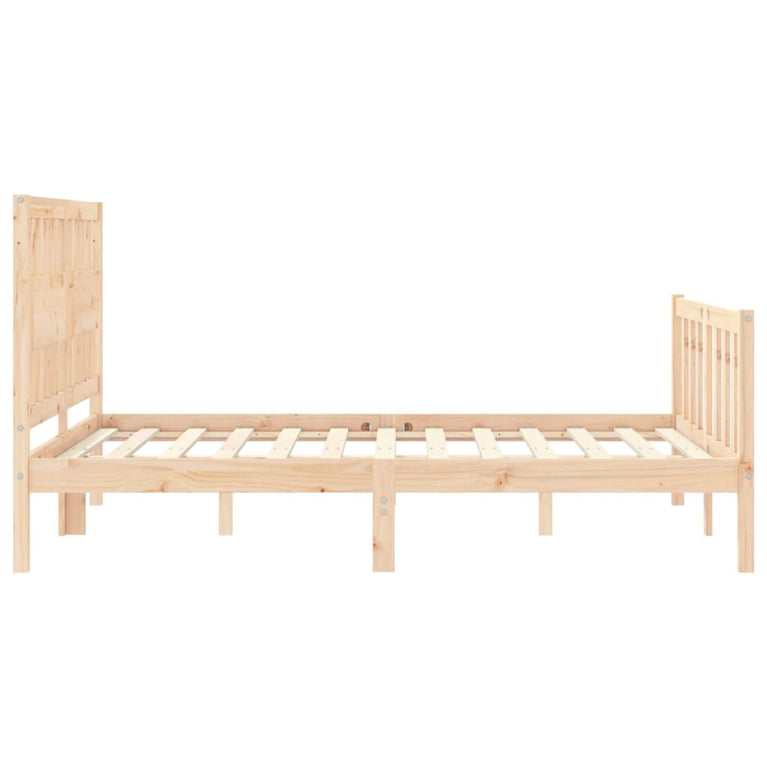 Bedframe met hoofdbord massief hout 4FT6 Double