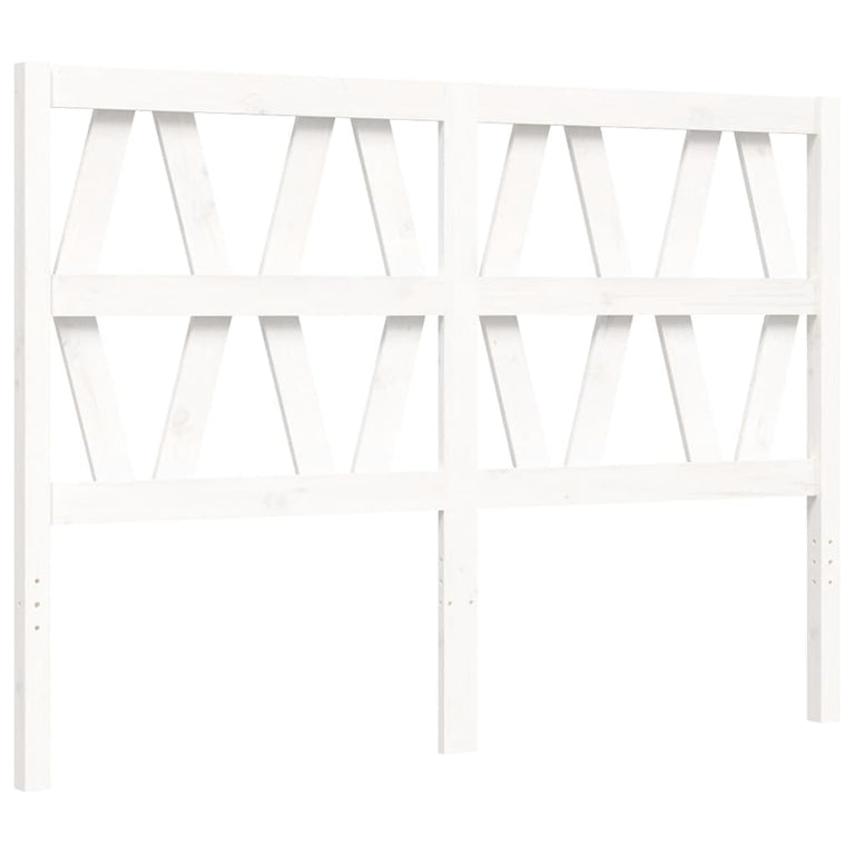 Bedframe met hoofdbord massief hout wit 4FT Small Double