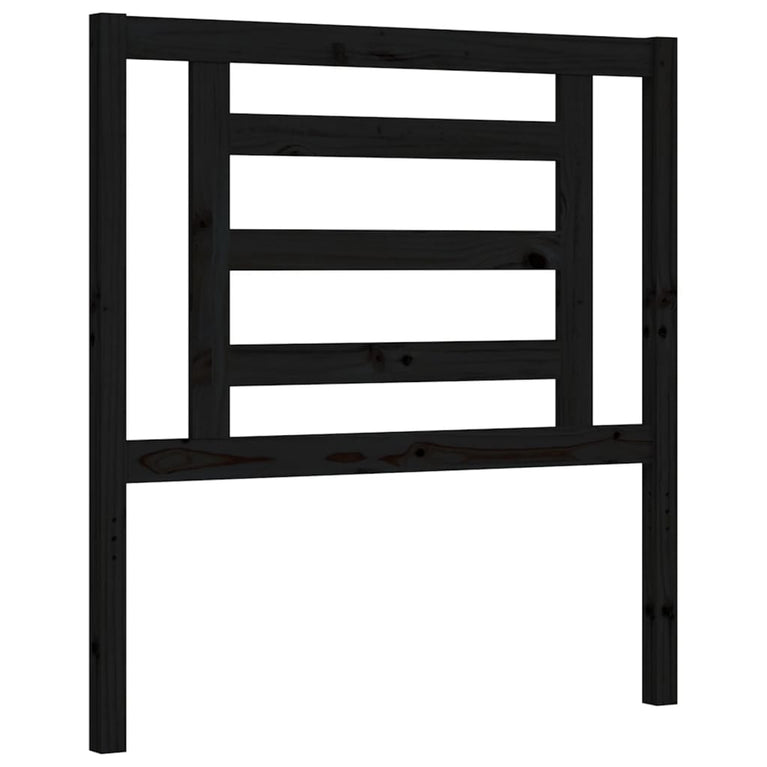 Bedframe met hoofdbord massief hout zwart 2FT6 Small Single