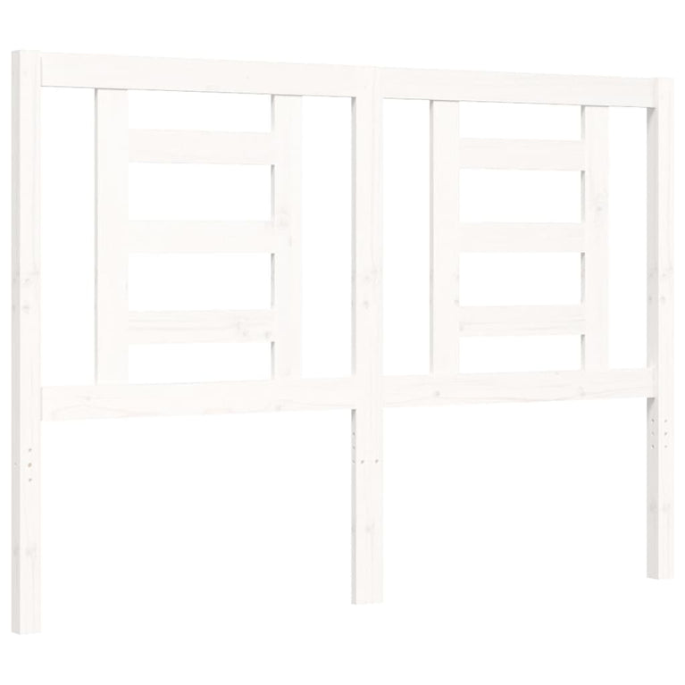 Bedframe met hoofdbord massief hout wit 4FT Small Double