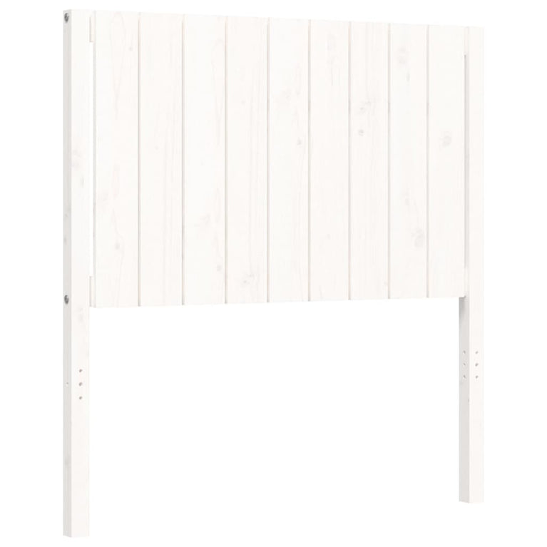 Bedframe met hoofdbord massief hout wit 3FT Single