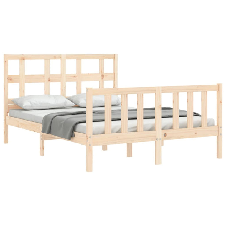 Bedframe met hoofdbord massief hout 4FT Small Double