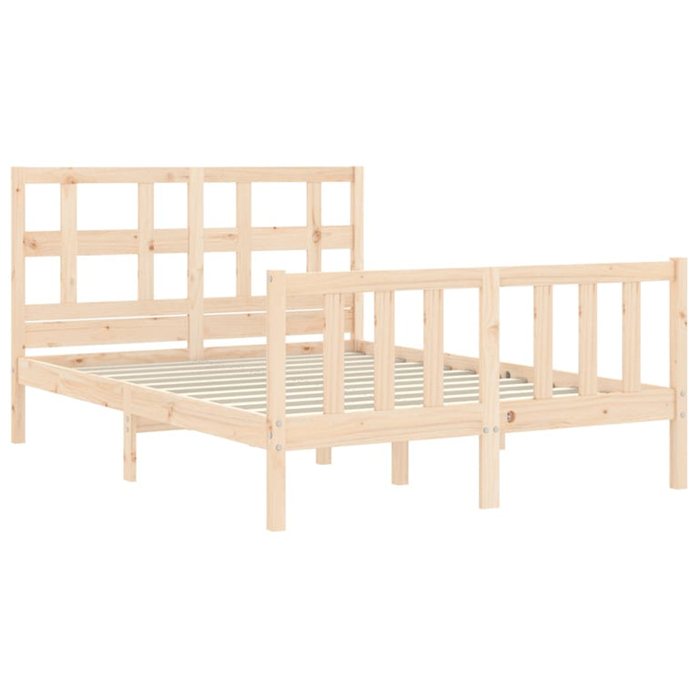 Bedframe met hoofdbord massief hout 4FT Small Double