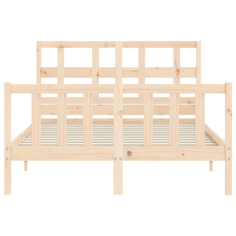 Bedframe met hoofdbord massief hout 4FT Small Double