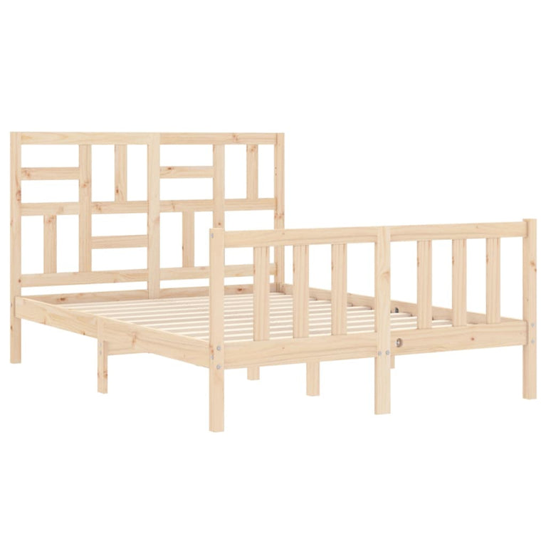 Bedframe met hoofdbord massief hout 4FT Small Double